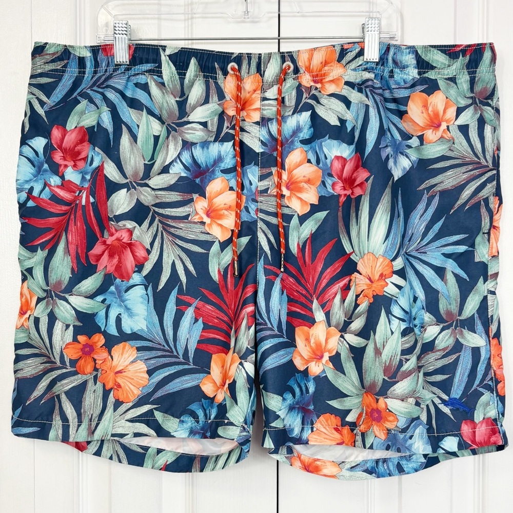 Tommy Bahama Relax Colorful Tropical Floral Print Men's Swim Trunks XL
